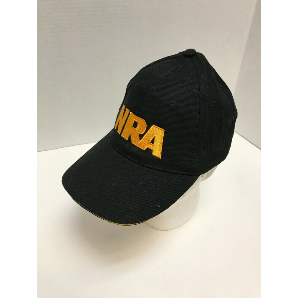 NRA‎ Black Gold Adjustable Hat Cap National Rifle Association Embroidered Logo